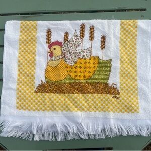 Vintage Yellow Chicken Farmhouse Hand towel